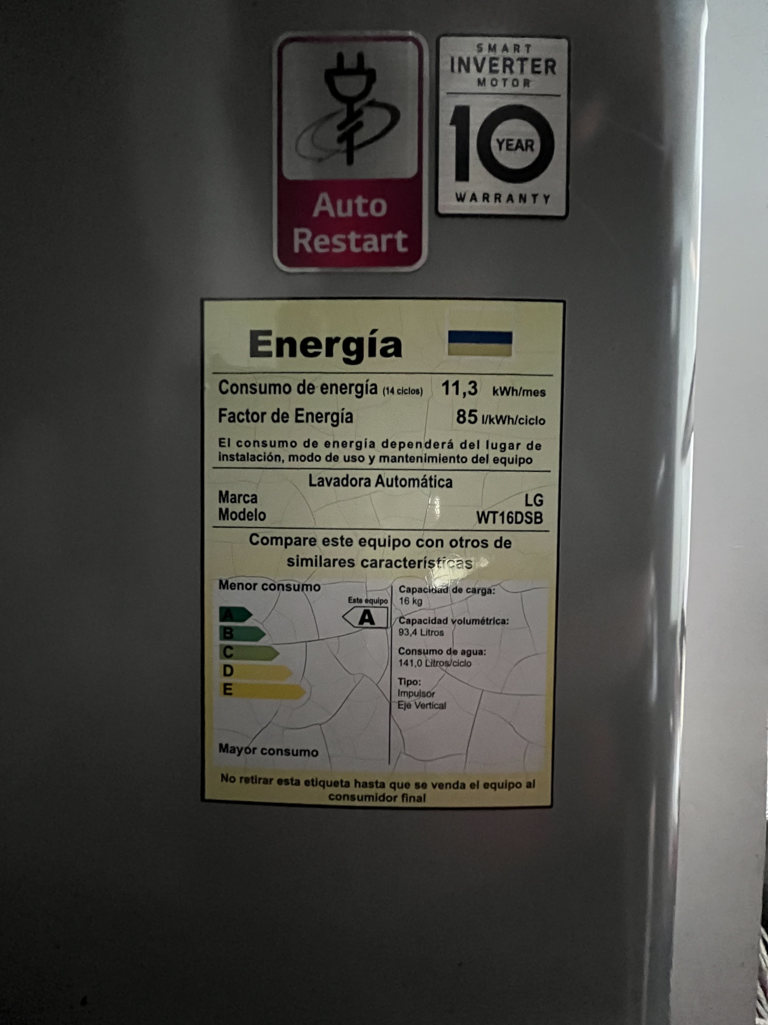 imagen de producto Lavadora LG 16kg