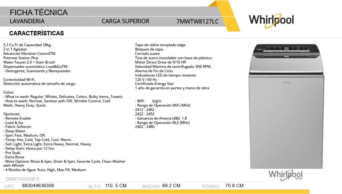 imagen de producto Lavadora 28kg nueva