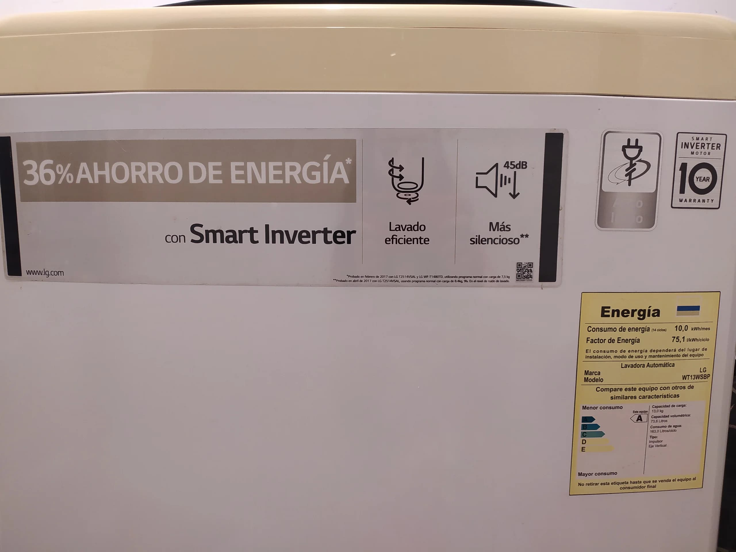 imagen de producto Lavadora LG 13 kg Smart Inverter