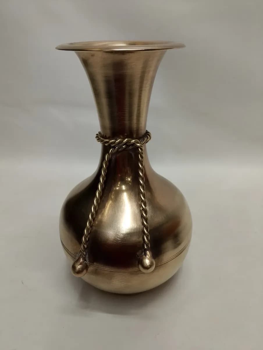 imagen de producto Florero De Mesa Antiguo Hindu En Bronce Cuerda 
