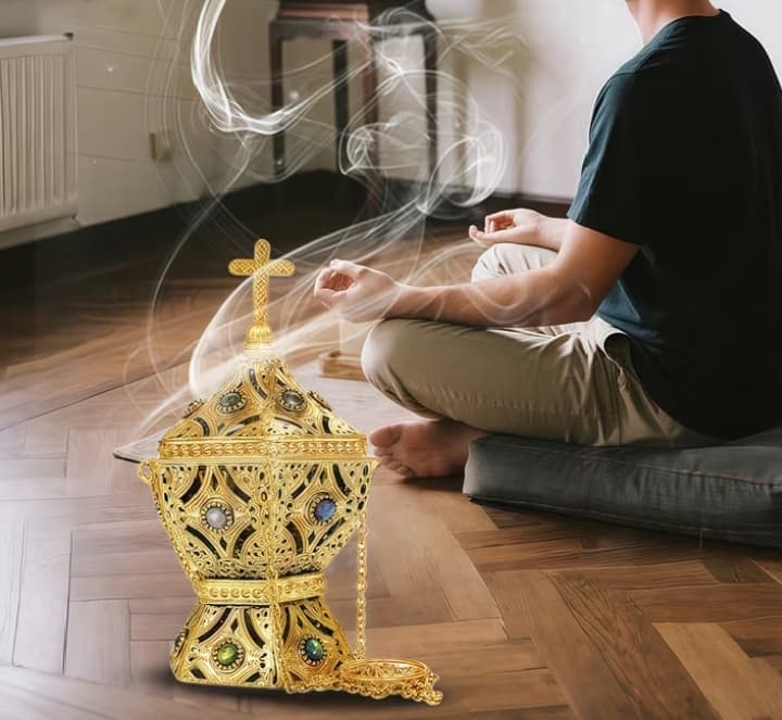 imagen de producto INCENSARIO IGLESIA BRONCE FILIGRANA 