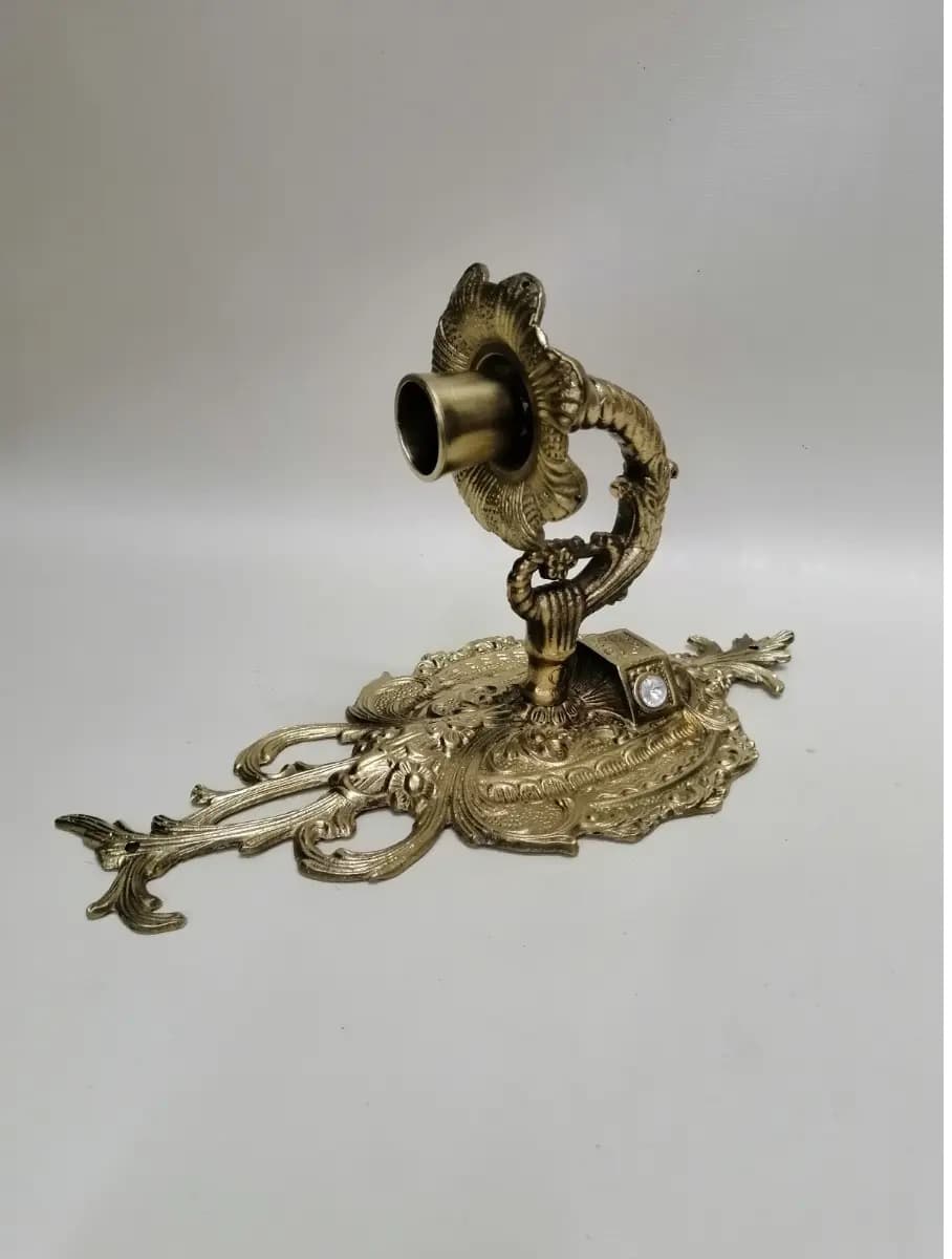 imagen de producto Candelabro Pared Antiguo Bronce Tallado 1950