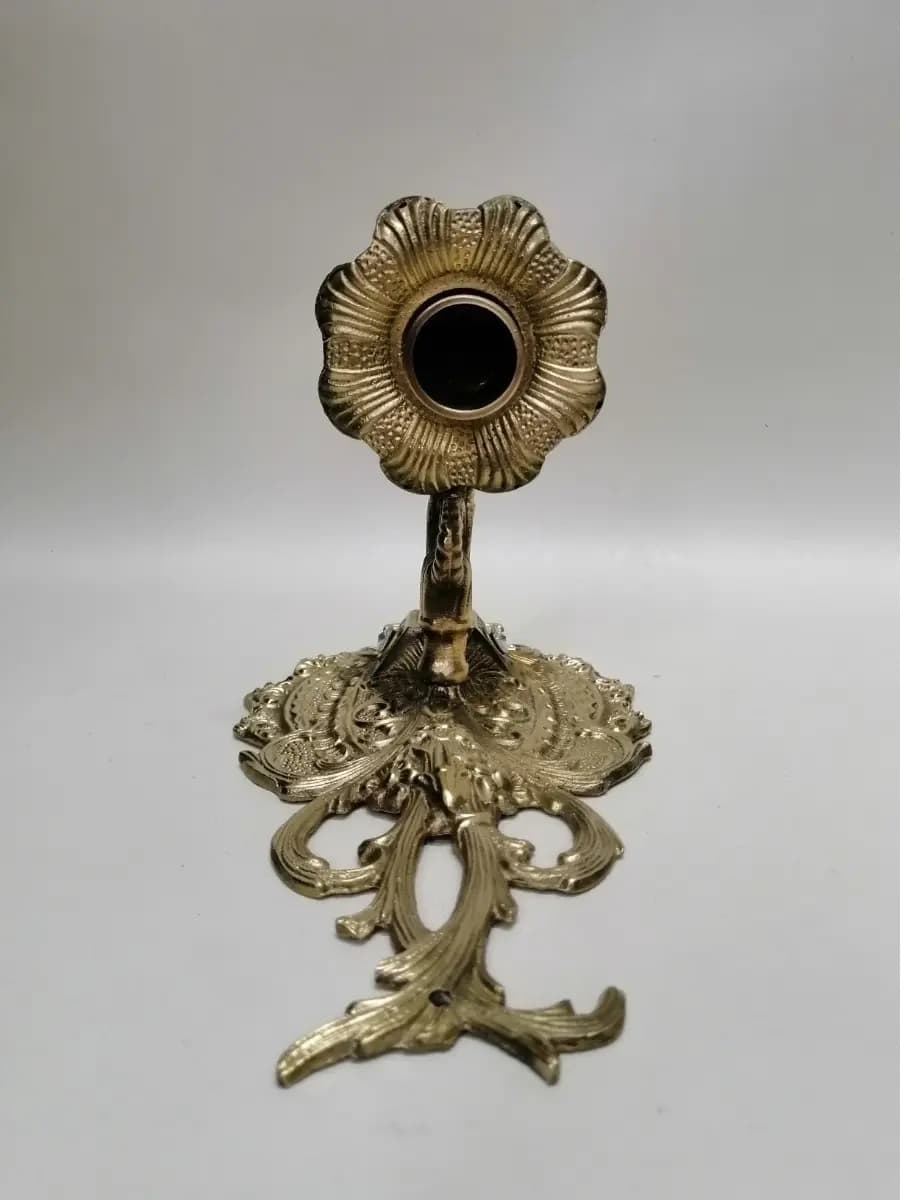 imagen de producto Candelabro Pared Antiguo Bronce Tallado 1950