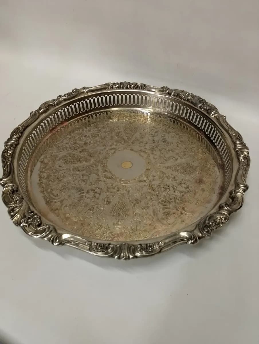 imagen de producto Bandeja Mesa Francesa Bronce Baño Plata 925 