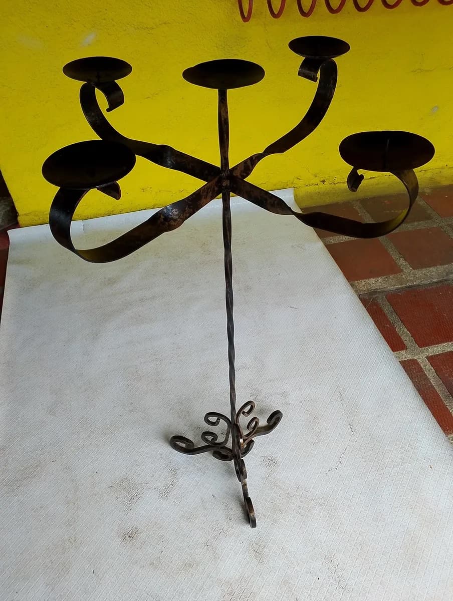 imagen de producto Candelabro De Pie Grande 5 Velas Hierro Forja