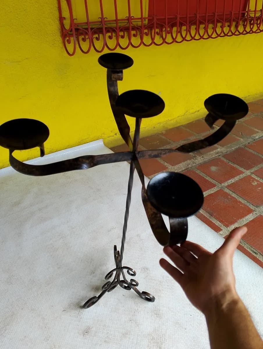 imagen de producto Candelabro De Pie Grande 5 Velas Hierro Forja