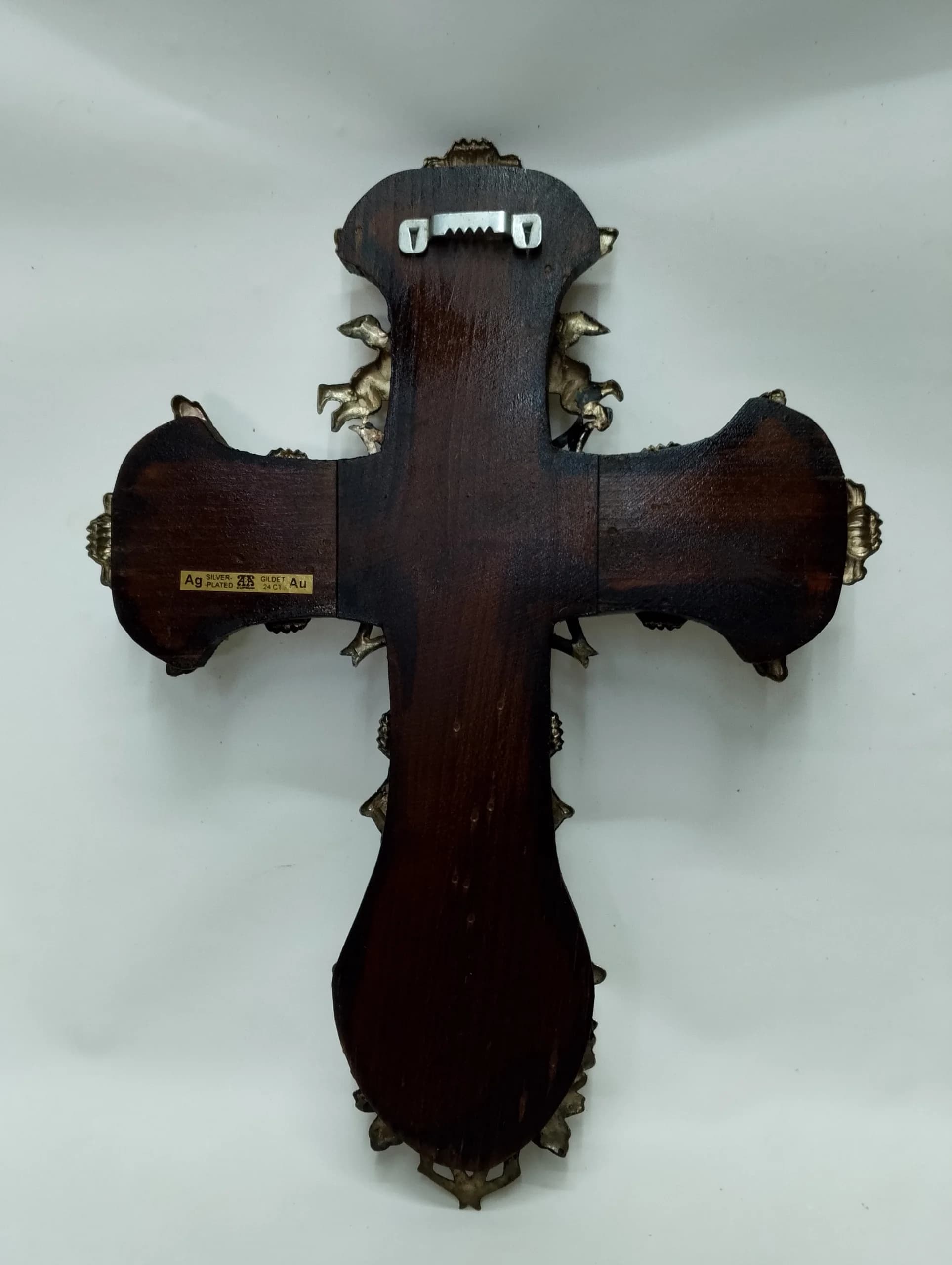 imagen de producto CRUCIFIJO PARED O CRISTO ANTIGUO BRONCE BAÑO PLATA