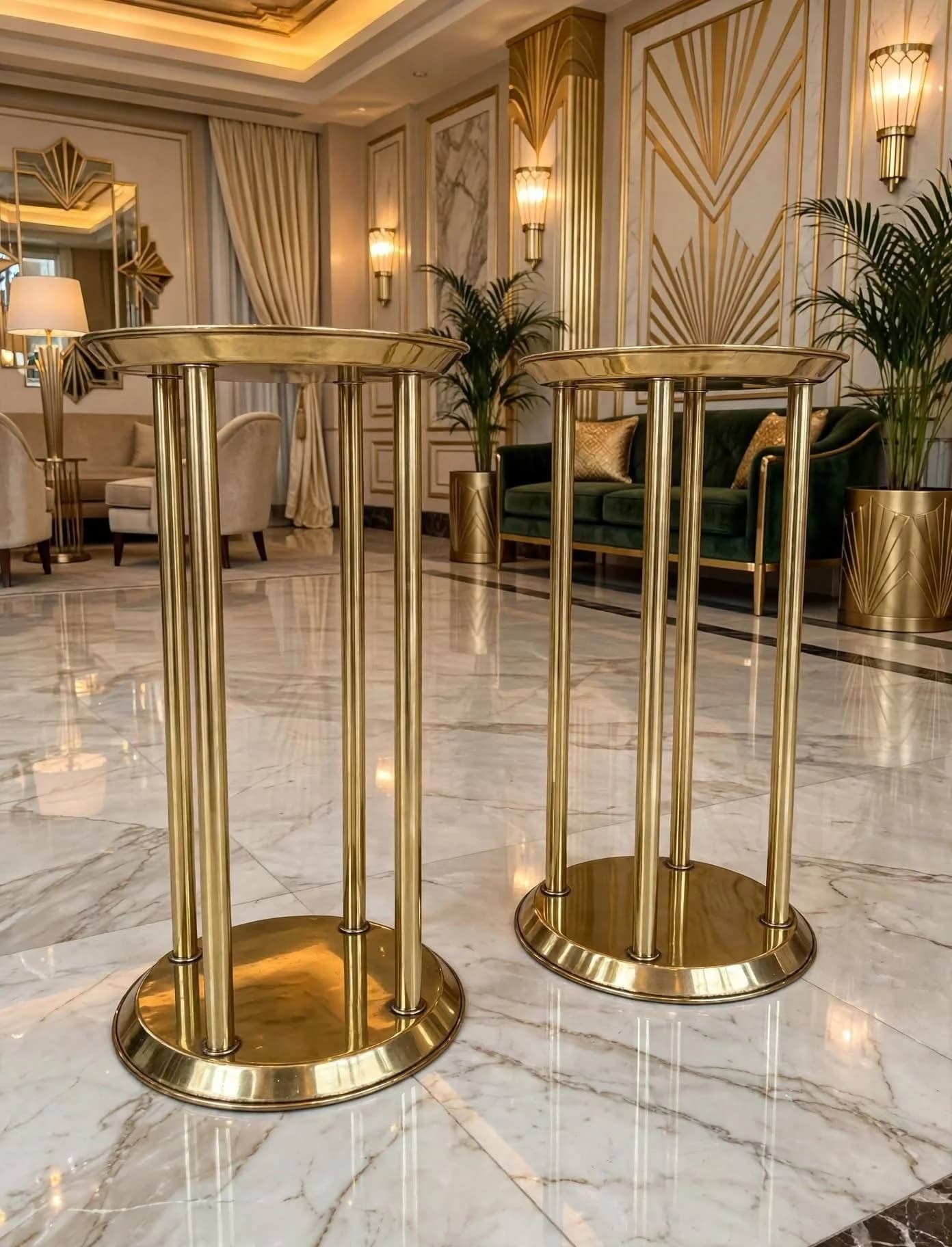 imagen de producto MESA COLUMNA ANTIGUA EN BRONCE ITALY DECO 1950