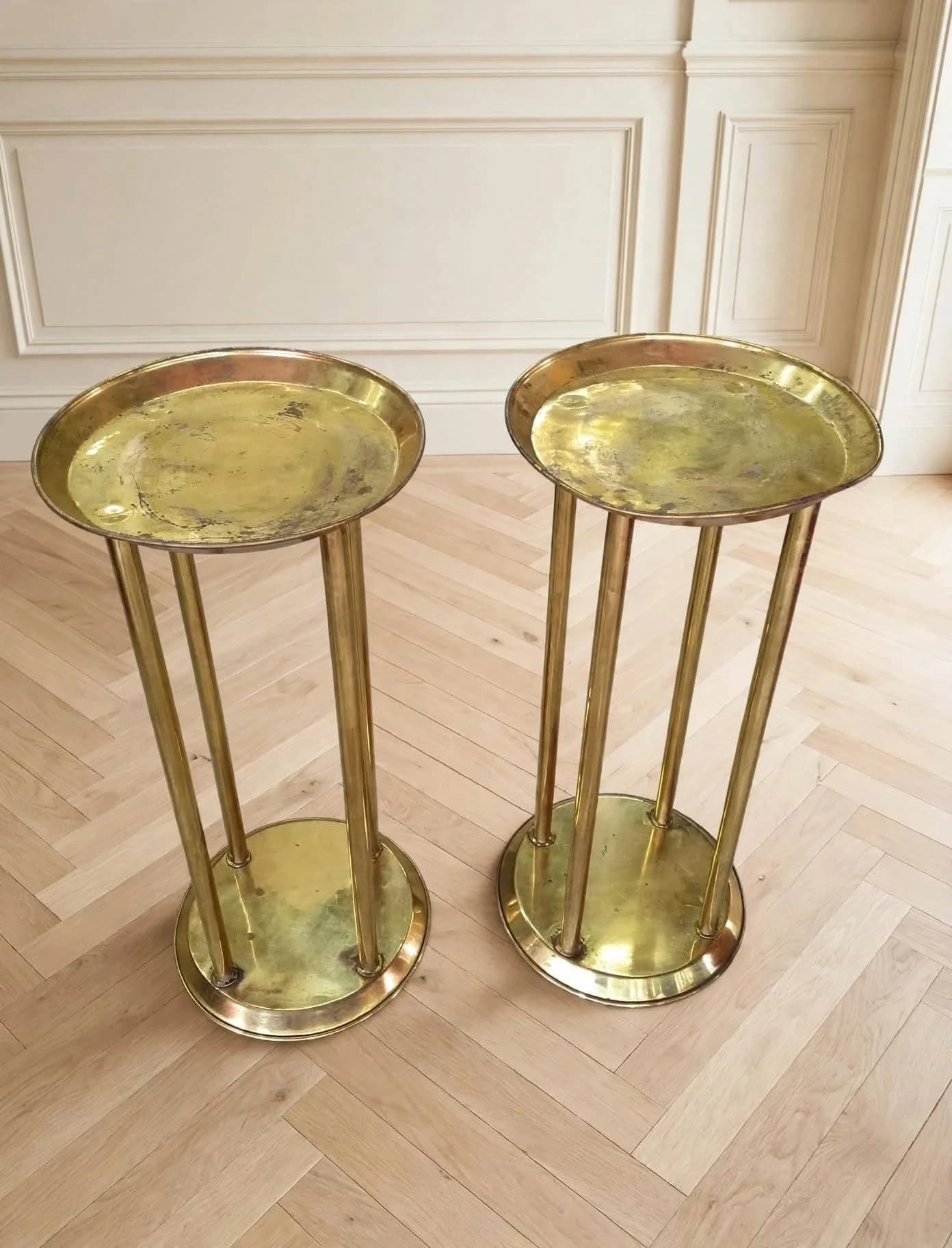 imagen de producto MESA COLUMNA ANTIGUA EN BRONCE ITALY DECO 1950