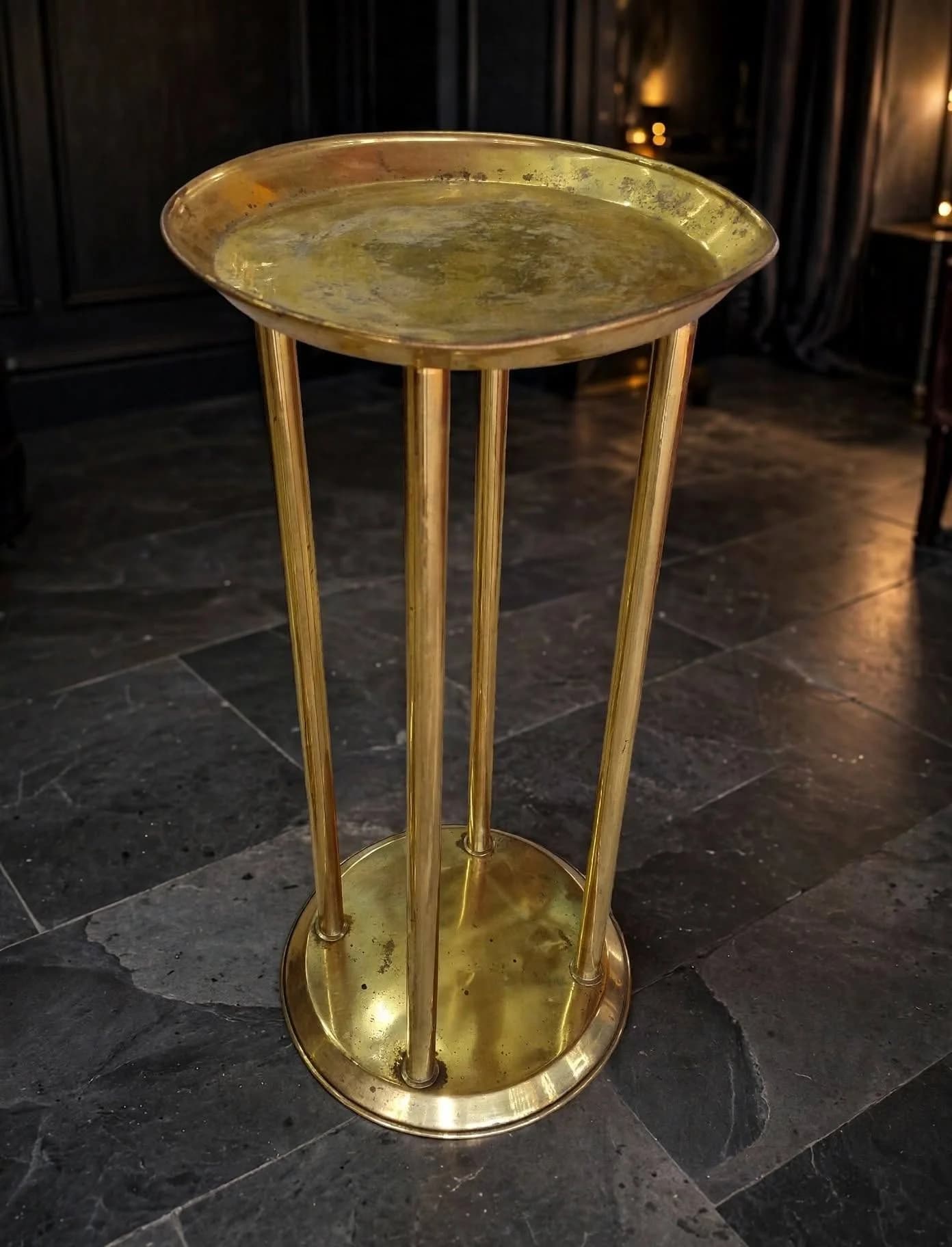 imagen de producto MESA COLUMNA ANTIGUA EN BRONCE ITALY DECO 1950