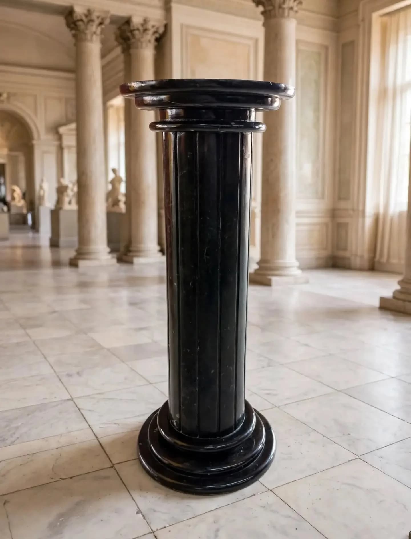 imagen de producto COLUMNA ANTIGUA ITALY EN MARMOL NEGRO CON BETAS 