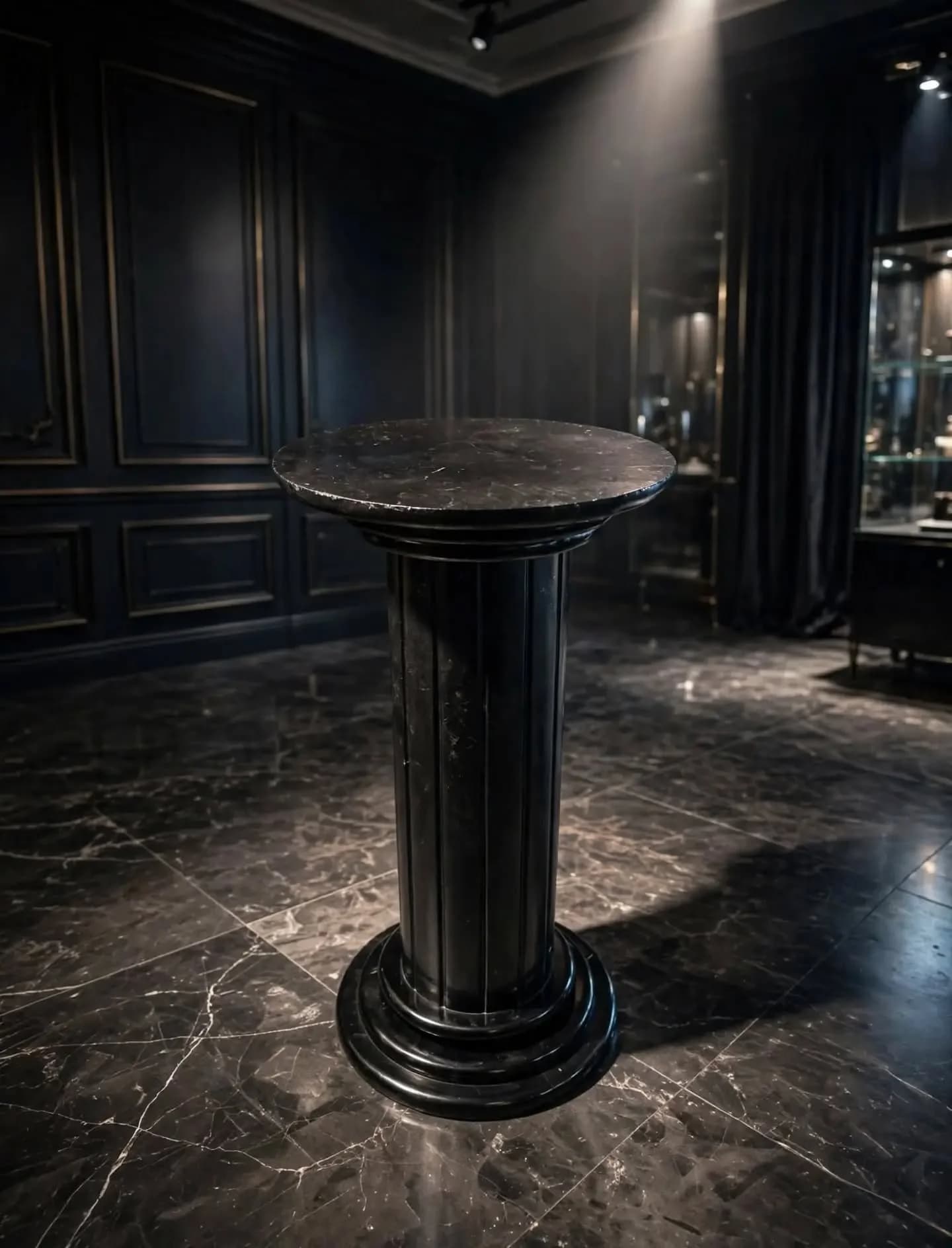 imagen de producto COLUMNA ANTIGUA ITALY EN MARMOL NEGRO CON BETAS 