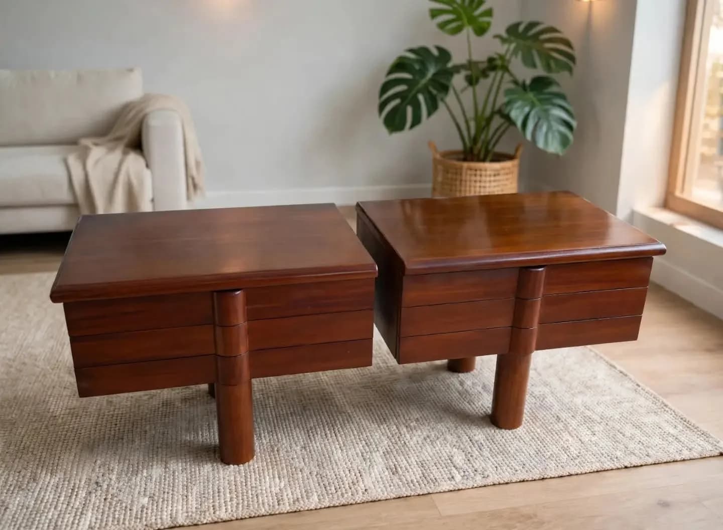 imagen de producto NOCHERO ANTIGUO DECO 1950 EN MADERA MACIZO