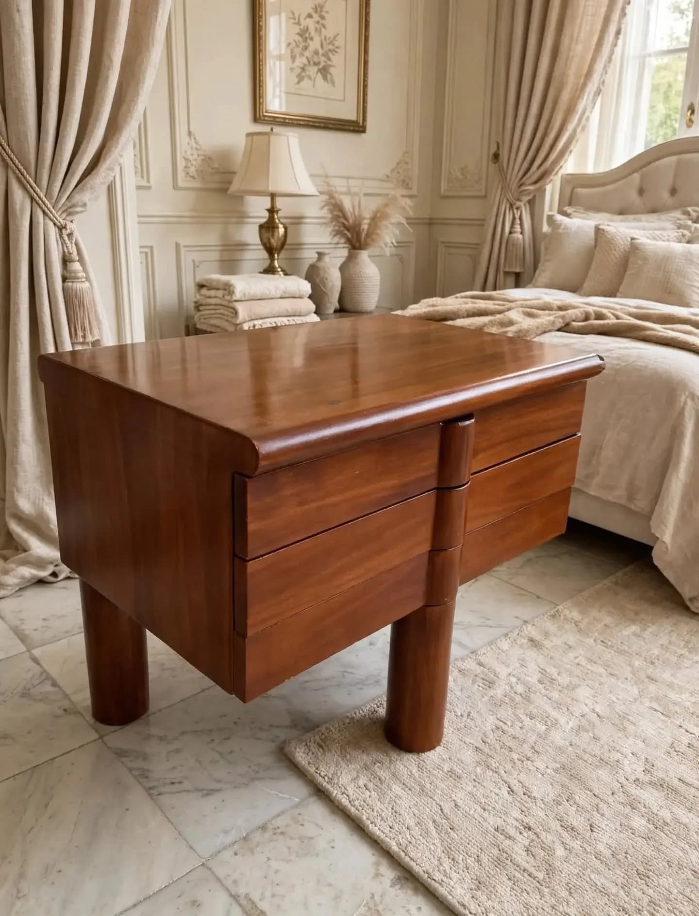 imagen de producto NOCHERO ANTIGUO DECO 1950 EN MADERA MACIZO