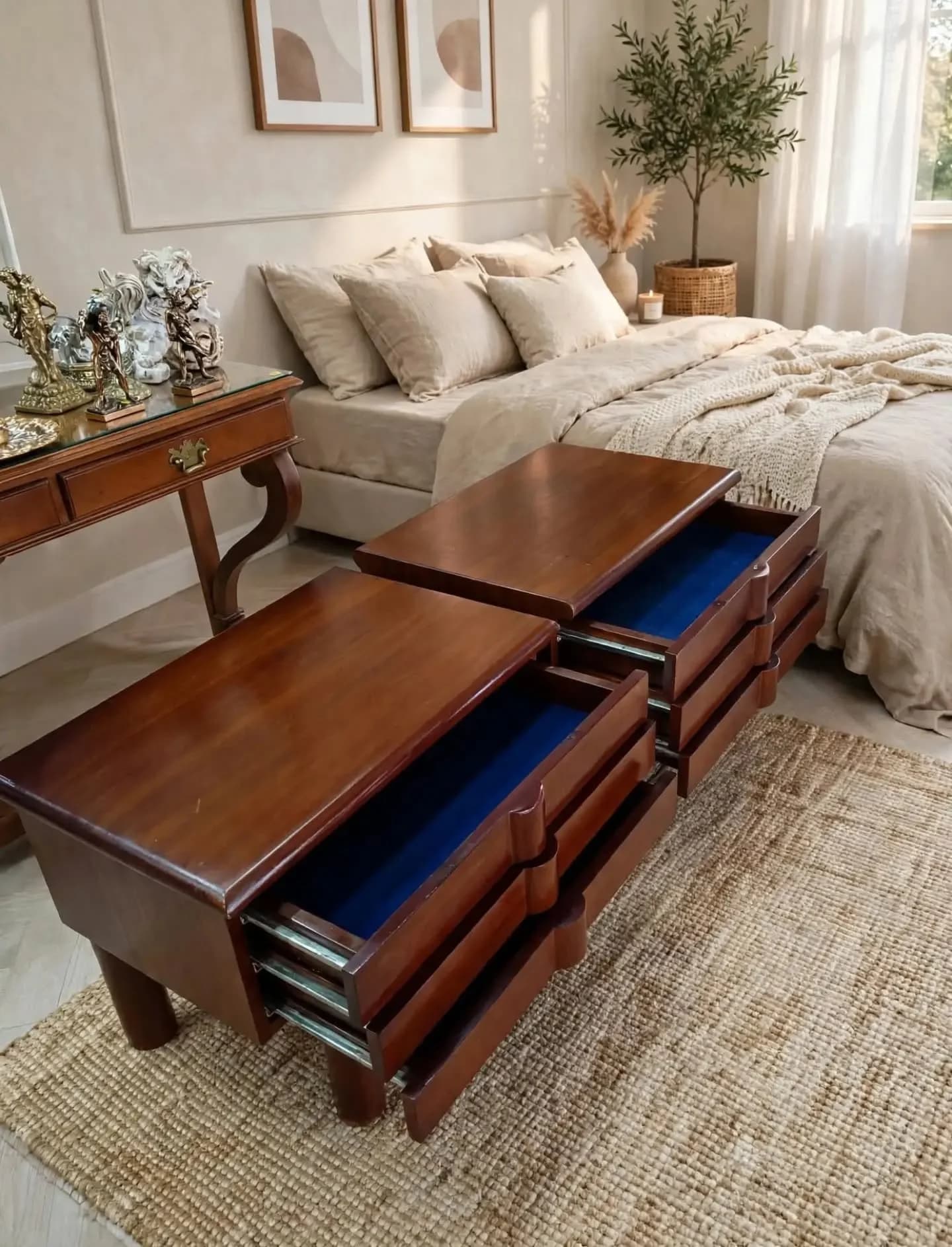 imagen de producto NOCHERO ANTIGUO DECO 1950 EN MADERA MACIZO