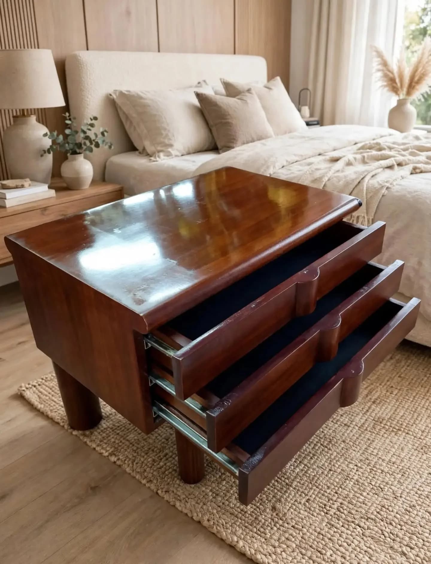 imagen de producto NOCHERO ANTIGUO DECO 1950 EN MADERA MACIZO