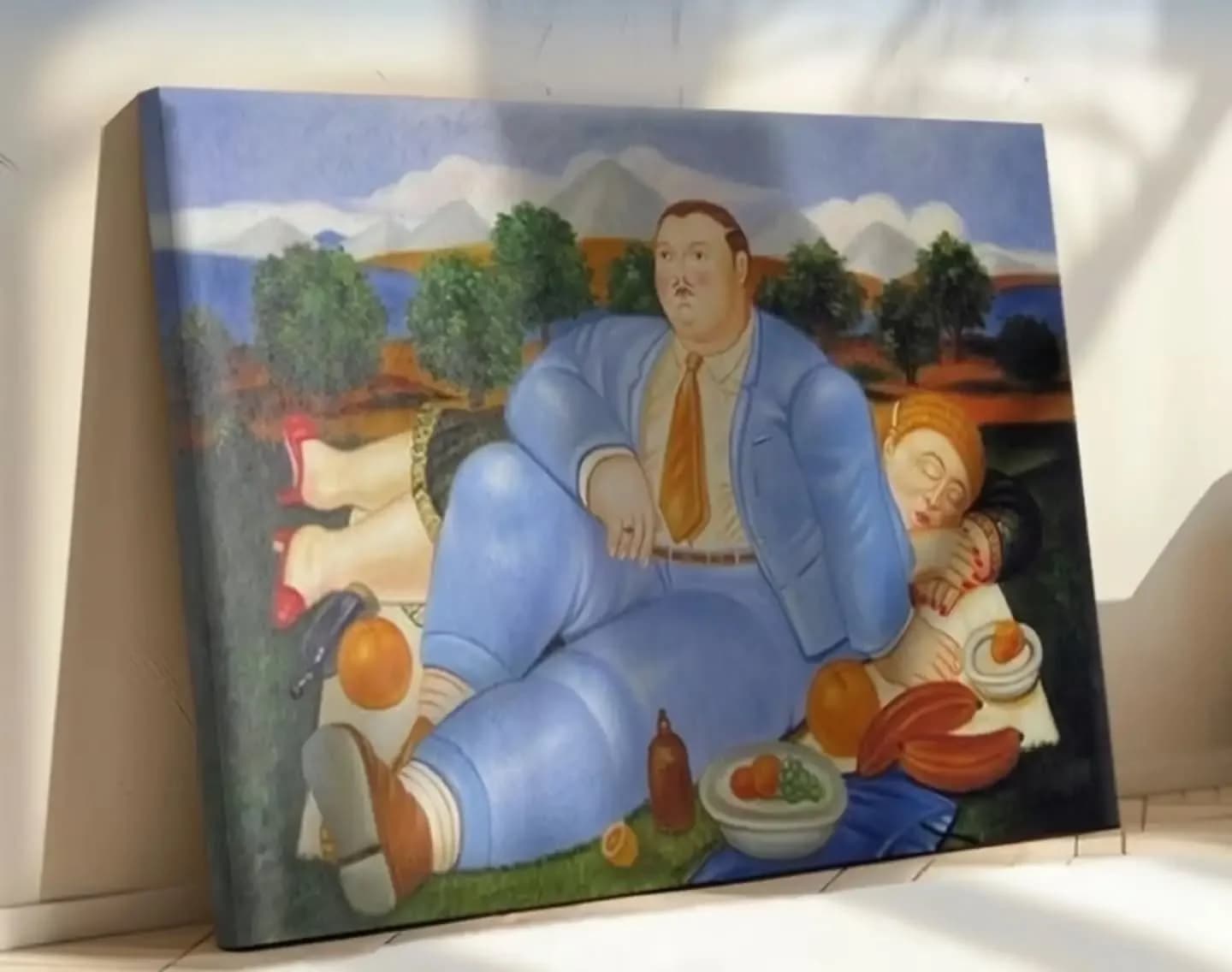 imagen de producto CUADRO ESTILO ANTIGUO LIENZOGRAFIA CENA BOTERO 