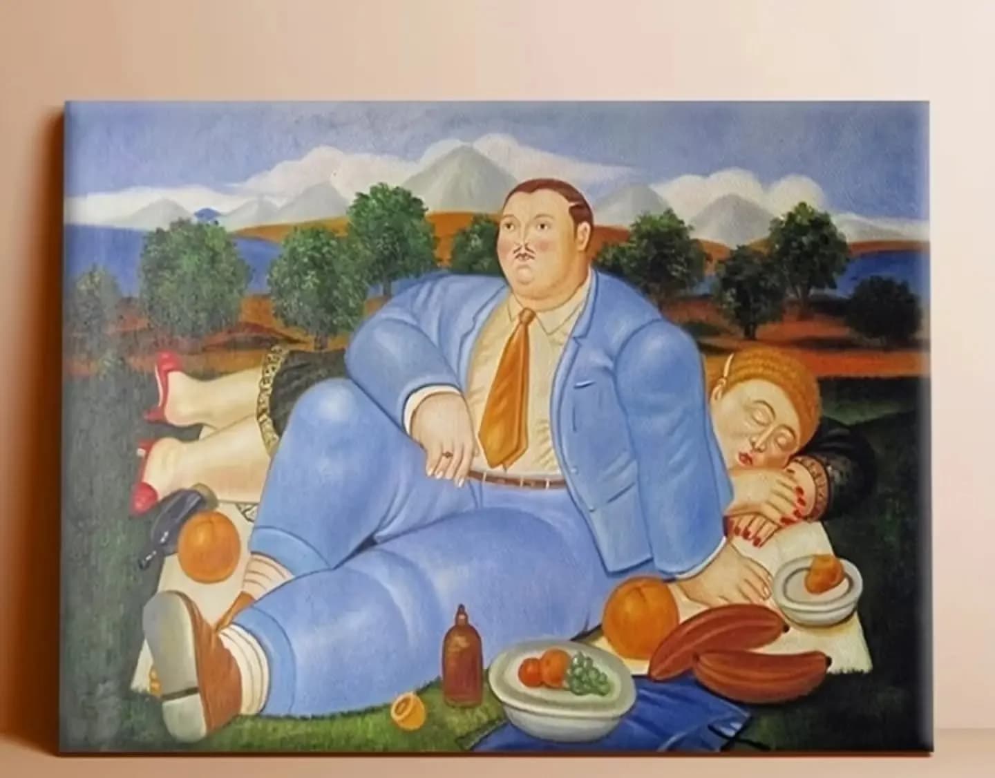 imagen de producto CUADRO ESTILO ANTIGUO LIENZOGRAFIA CENA BOTERO 