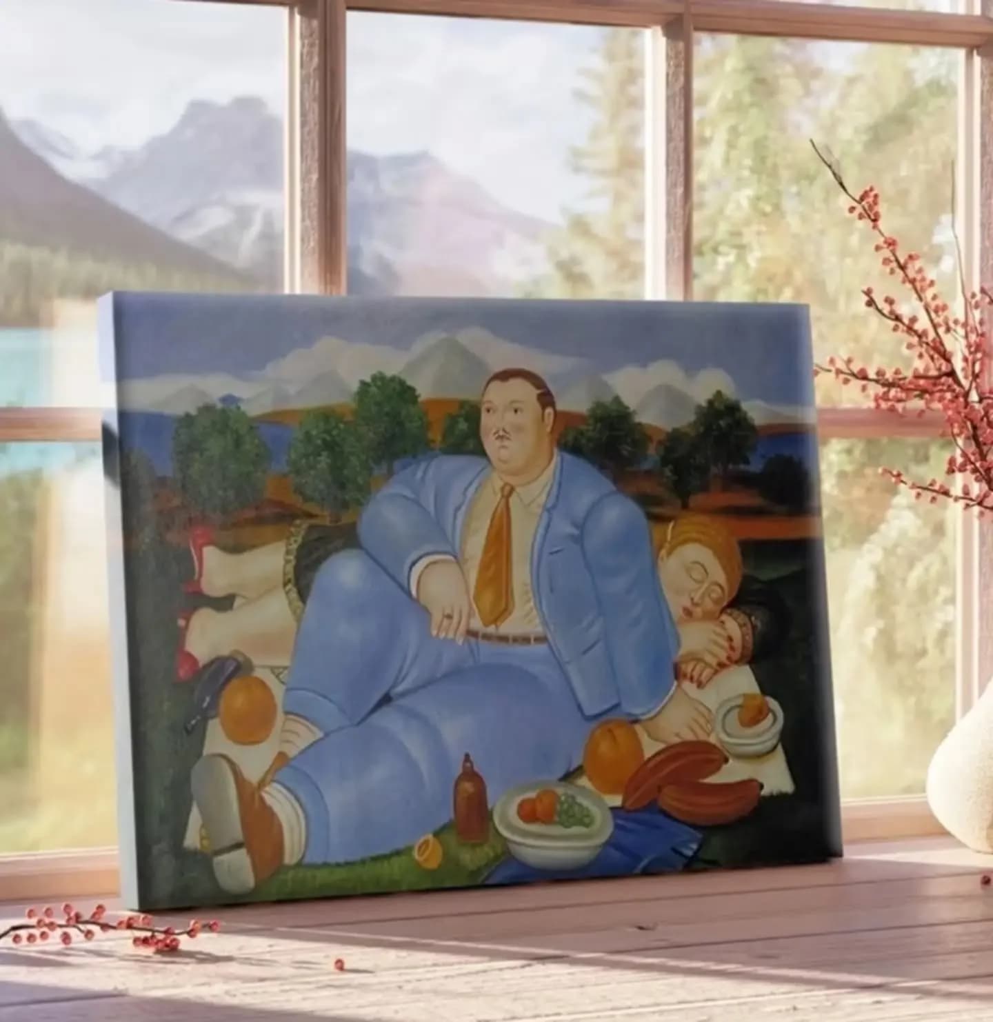 imagen de producto CUADRO ESTILO ANTIGUO LIENZOGRAFIA CENA BOTERO 
