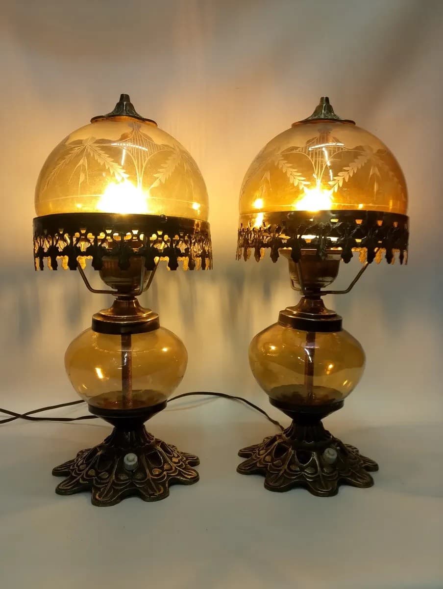 imagen de producto Quinque Antiguo Frances Bronce Cristal 