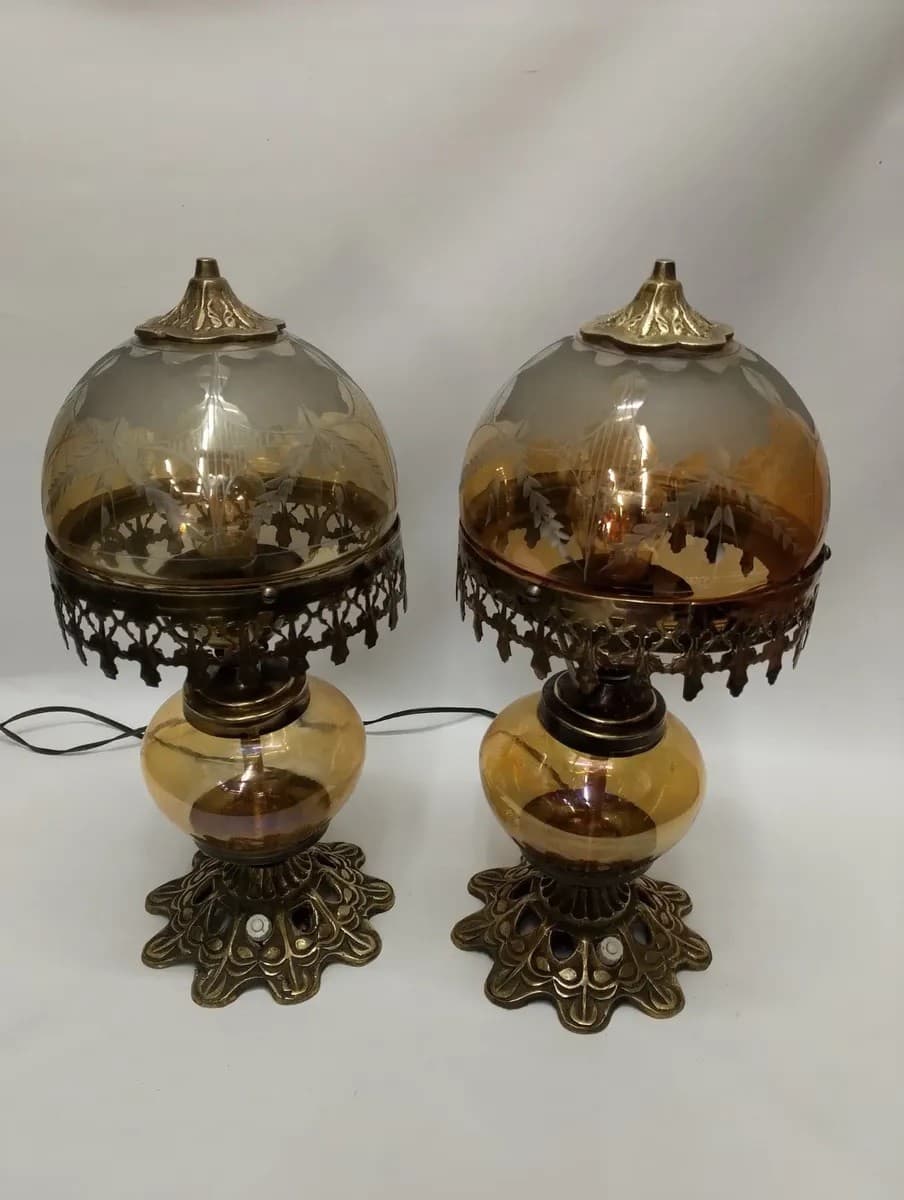 imagen de producto Quinque Antiguo Frances Bronce Cristal 