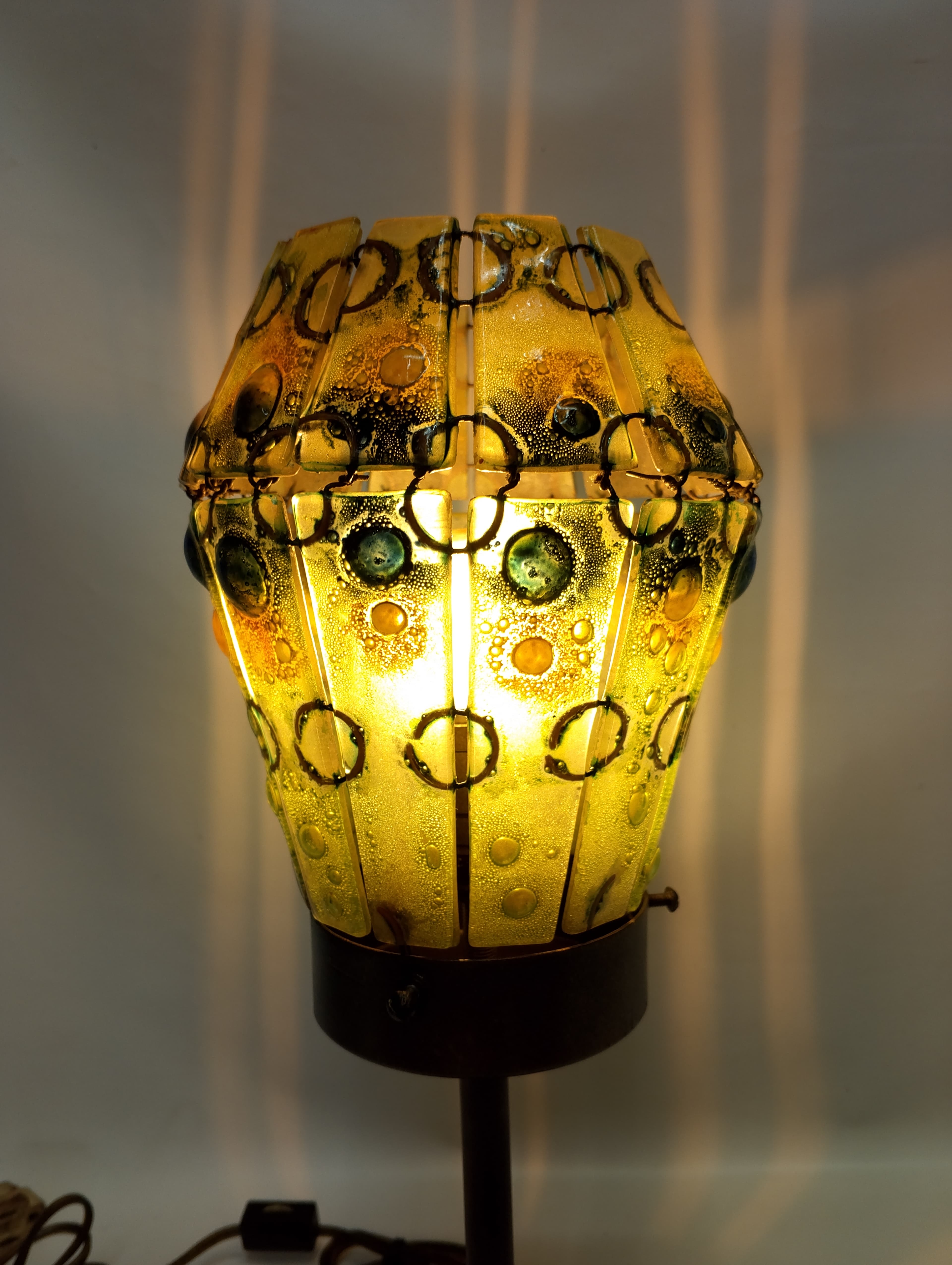 imagen de producto LAMPARA VITRAL BASE COBRIZADA VERDE 