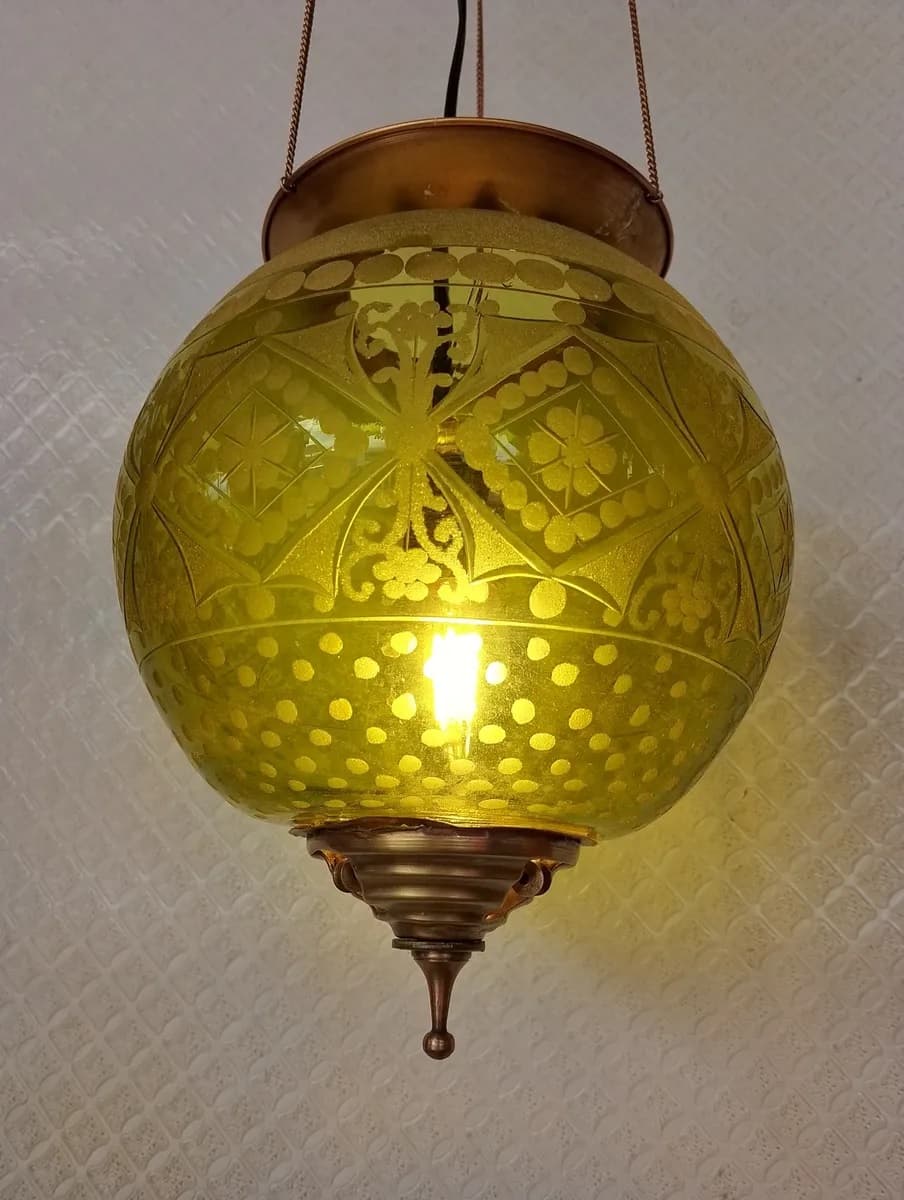 imagen de producto Lampara Techo Antigua Cristal Verde