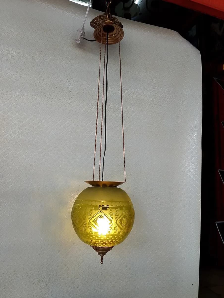 imagen de producto Lampara Techo Antigua Cristal Verde