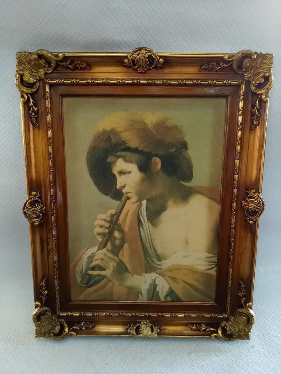 imagen de producto Cuadro Antiguo Lienzo Impreso Flautista 