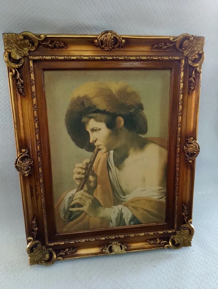 imagen de producto Cuadro Antiguo Lienzo Impreso Flautista 