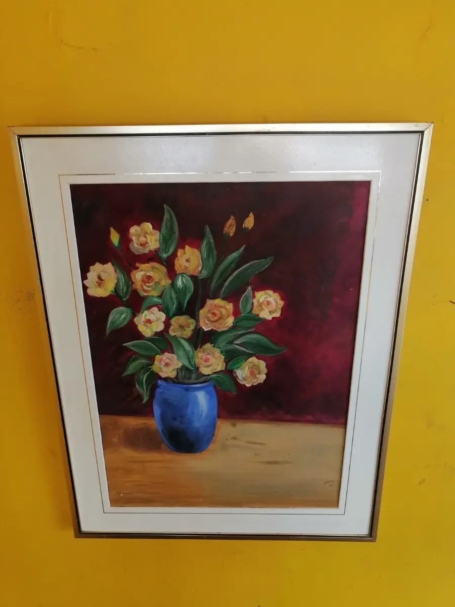 imagen de producto Cuadro Bodegón Rosas Óleo Sobre Lienzo 
