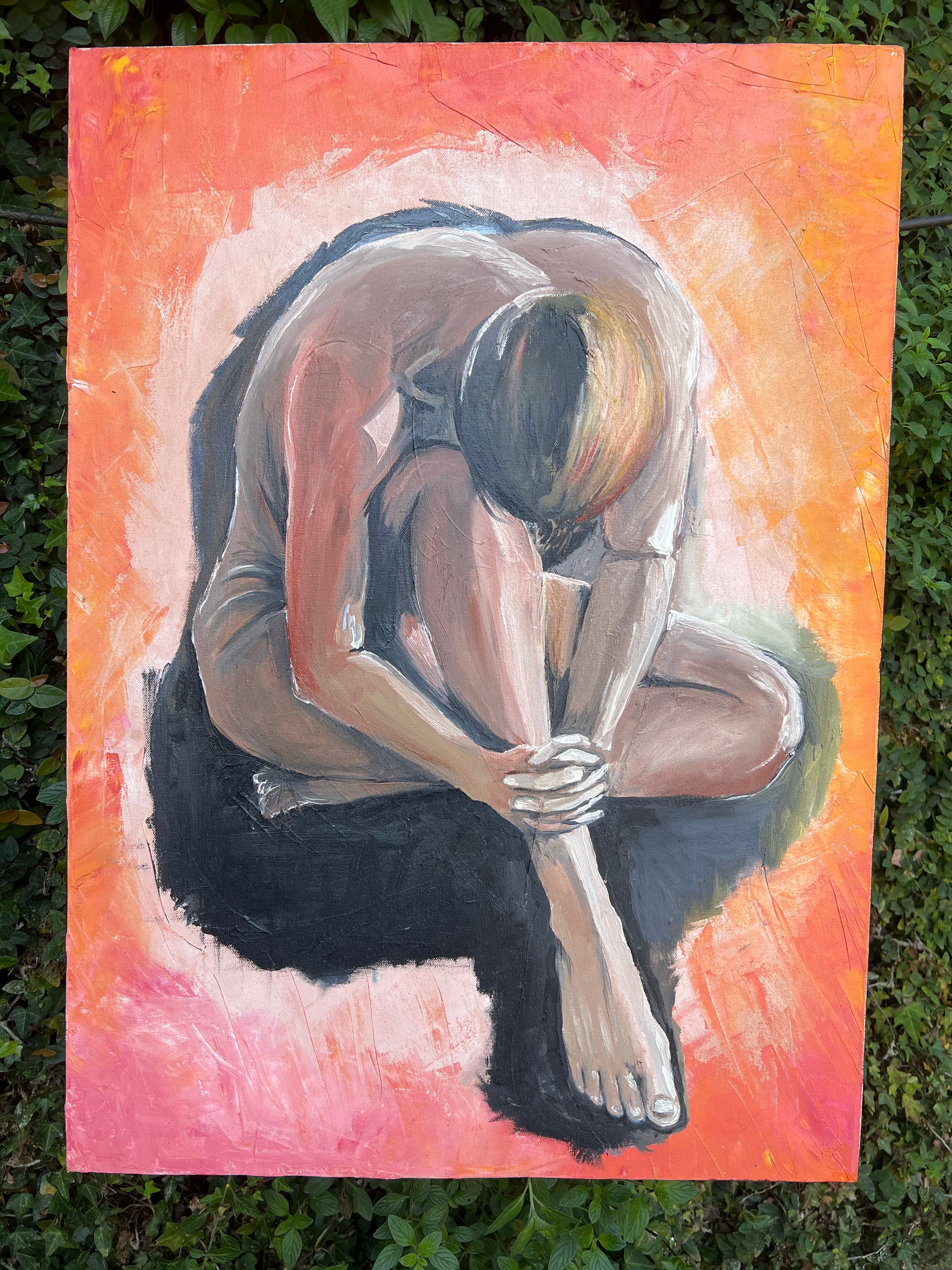 imagen de producto Cuadro óleo sobre lienzo “Mujer recogida”