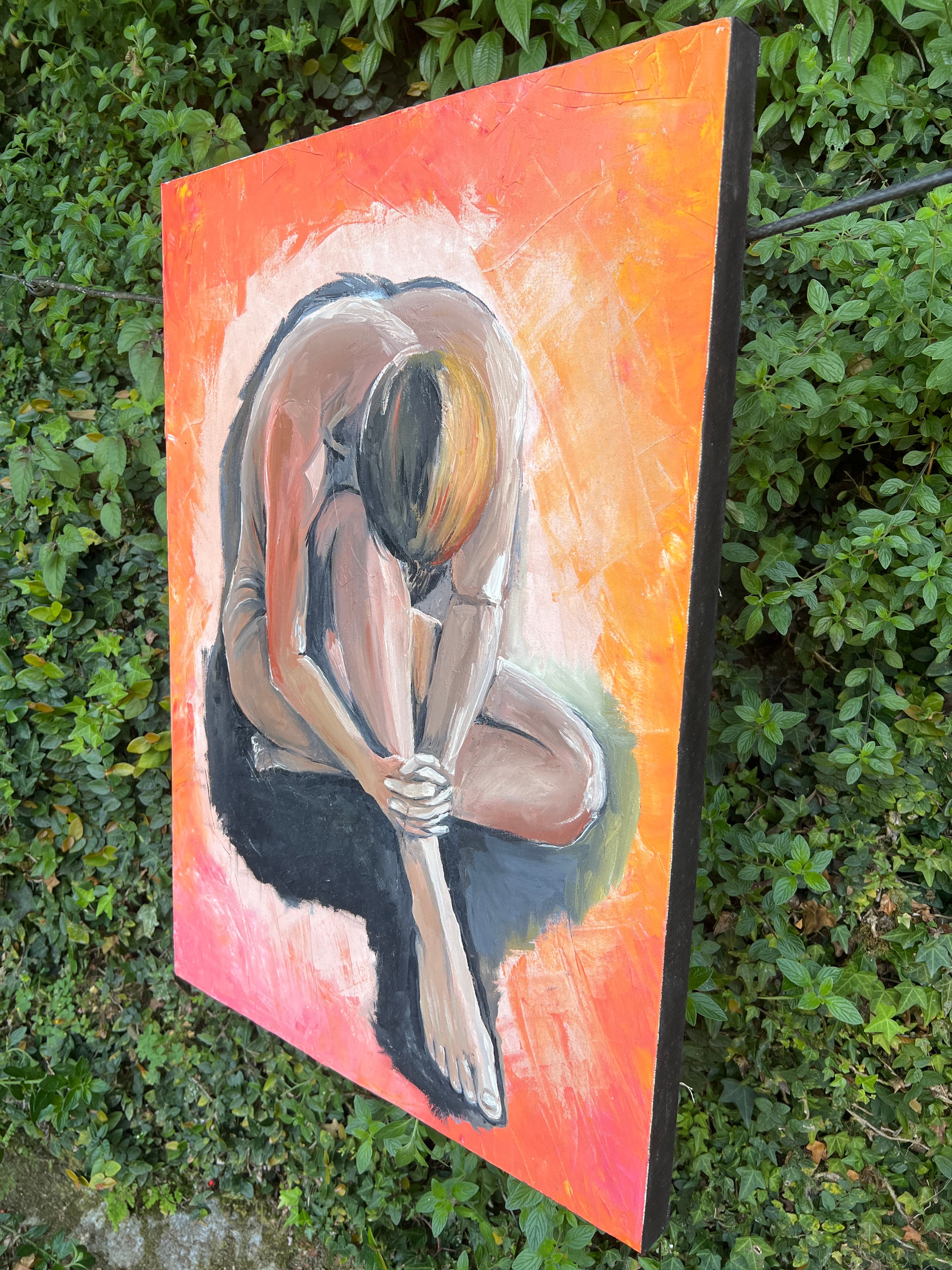 imagen de producto Cuadro óleo sobre lienzo “Mujer recogida”
