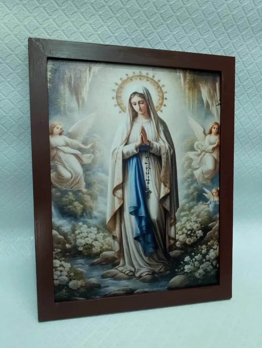 imagen de producto Cuadro Virgen Maria Lienzografia Marco Cedro