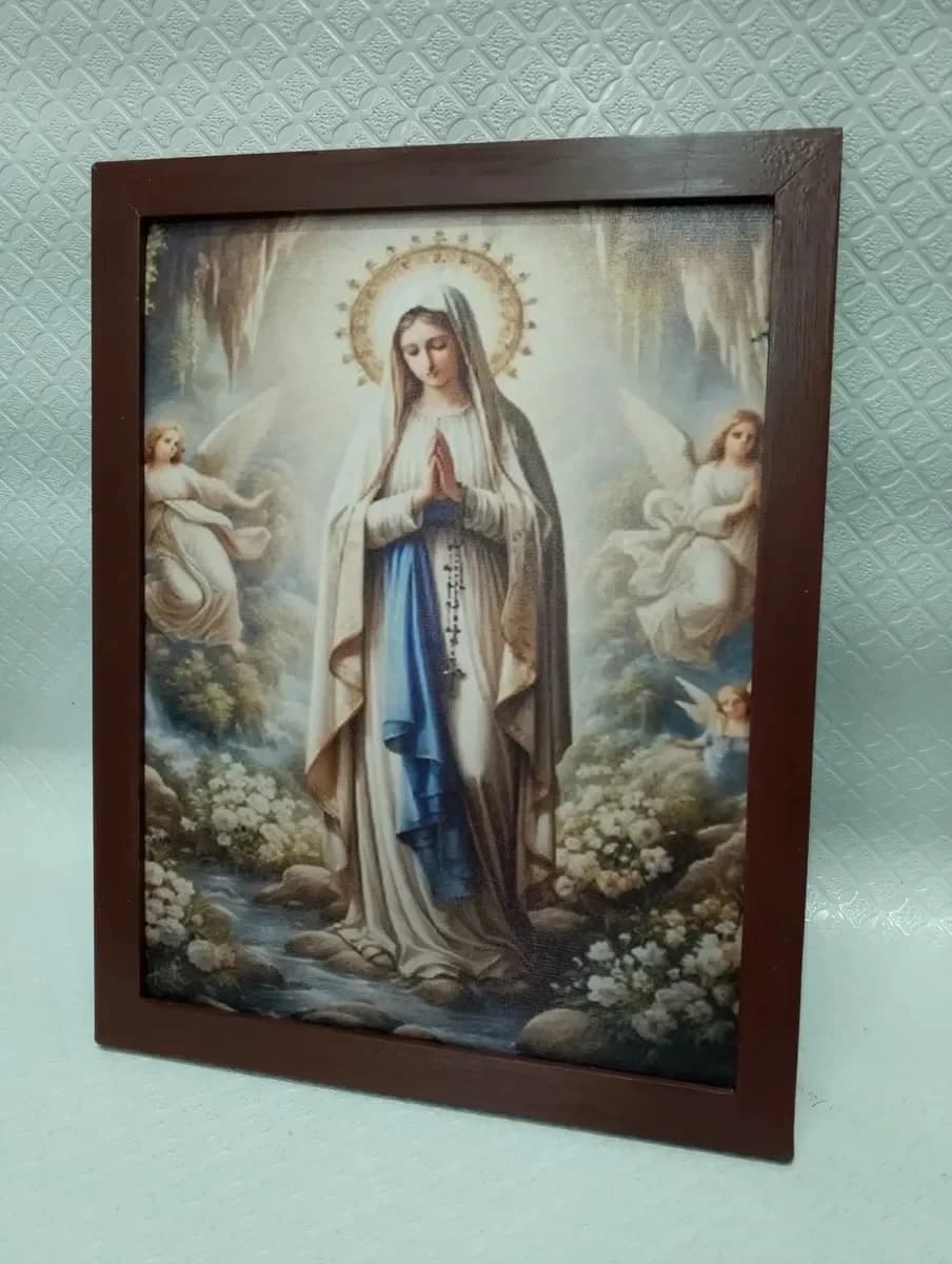 imagen de producto Cuadro Virgen Maria Lienzografia Marco Cedro