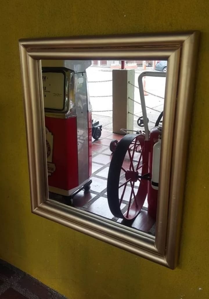 imagen de producto Espejo Antiguo De Pared Deco Años 50 S En Madera 