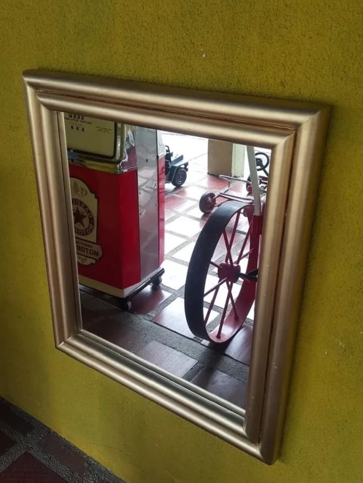 imagen de producto Espejo Antiguo De Pared Deco Años 50 S En Madera 