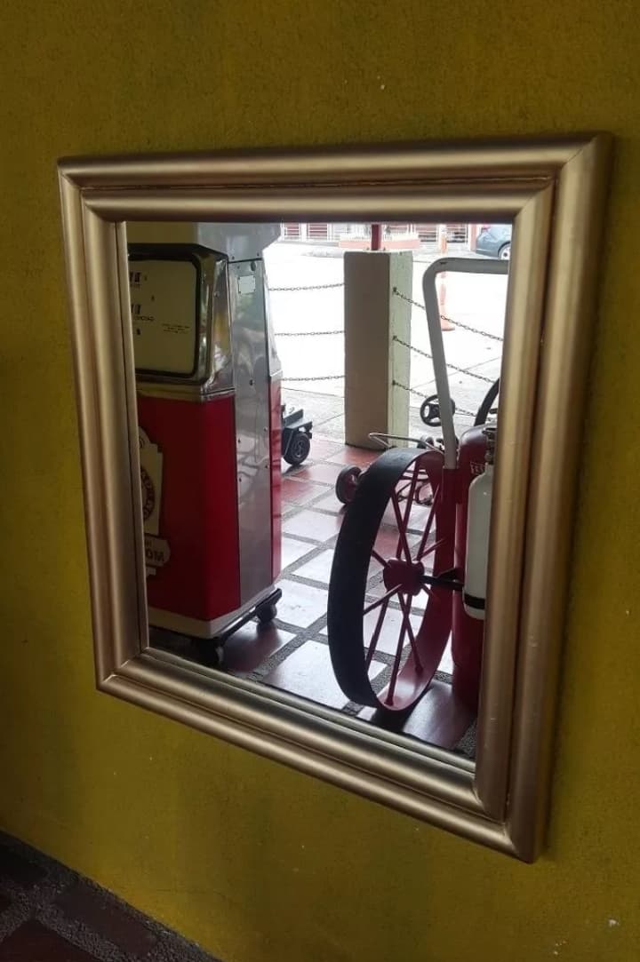 imagen de producto Espejo Antiguo De Pared Deco Años 50 S En Madera 