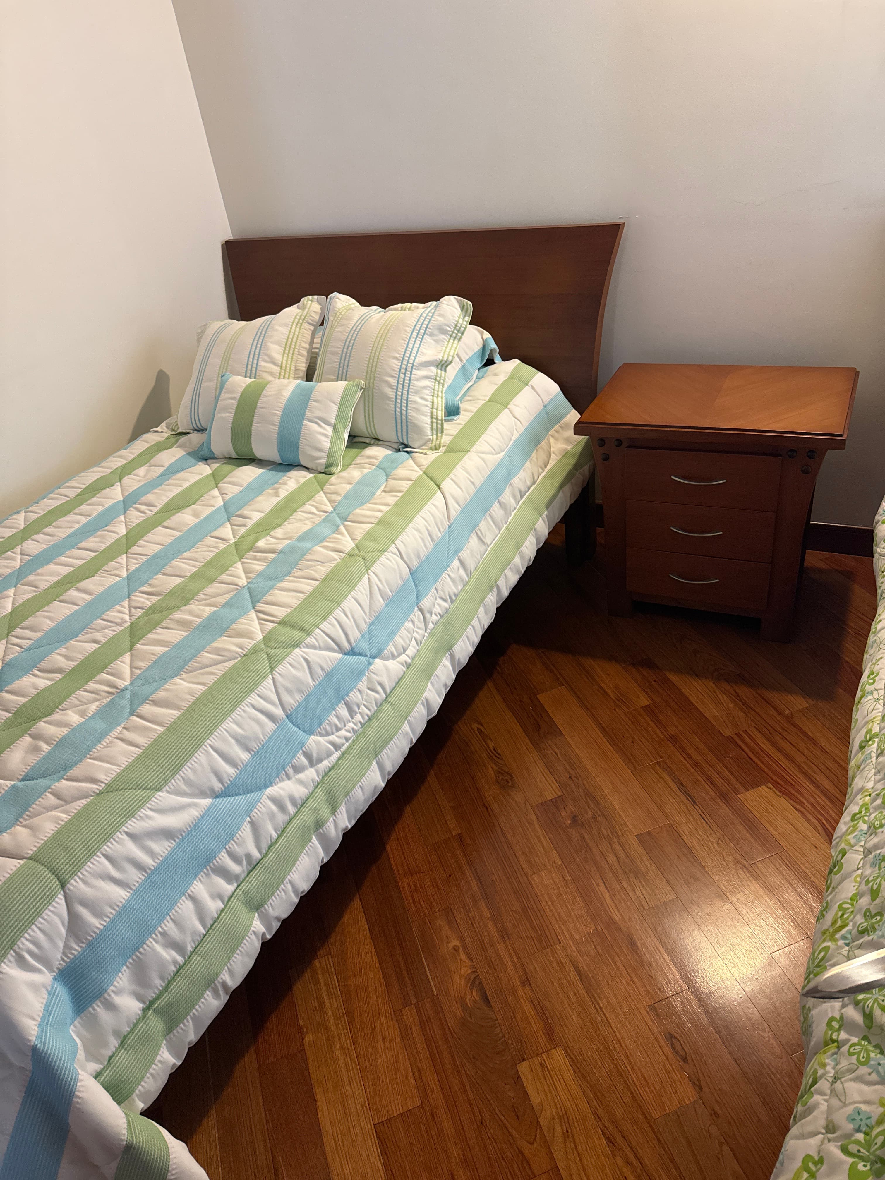 imagen de producto Cama en chapilla con nochero y colchón 