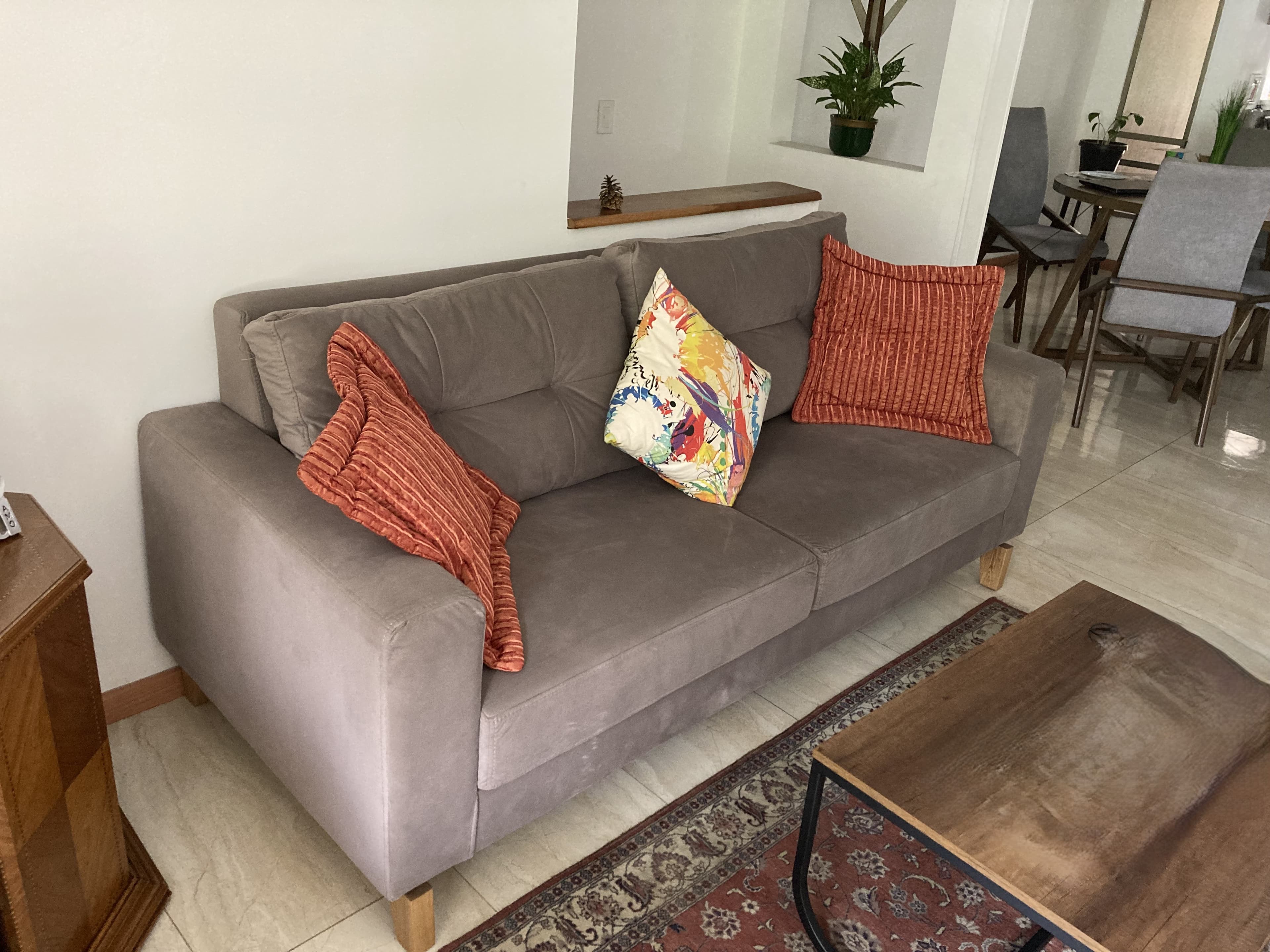 imagen de producto Sofa Lois 3 puestos en tela, plata