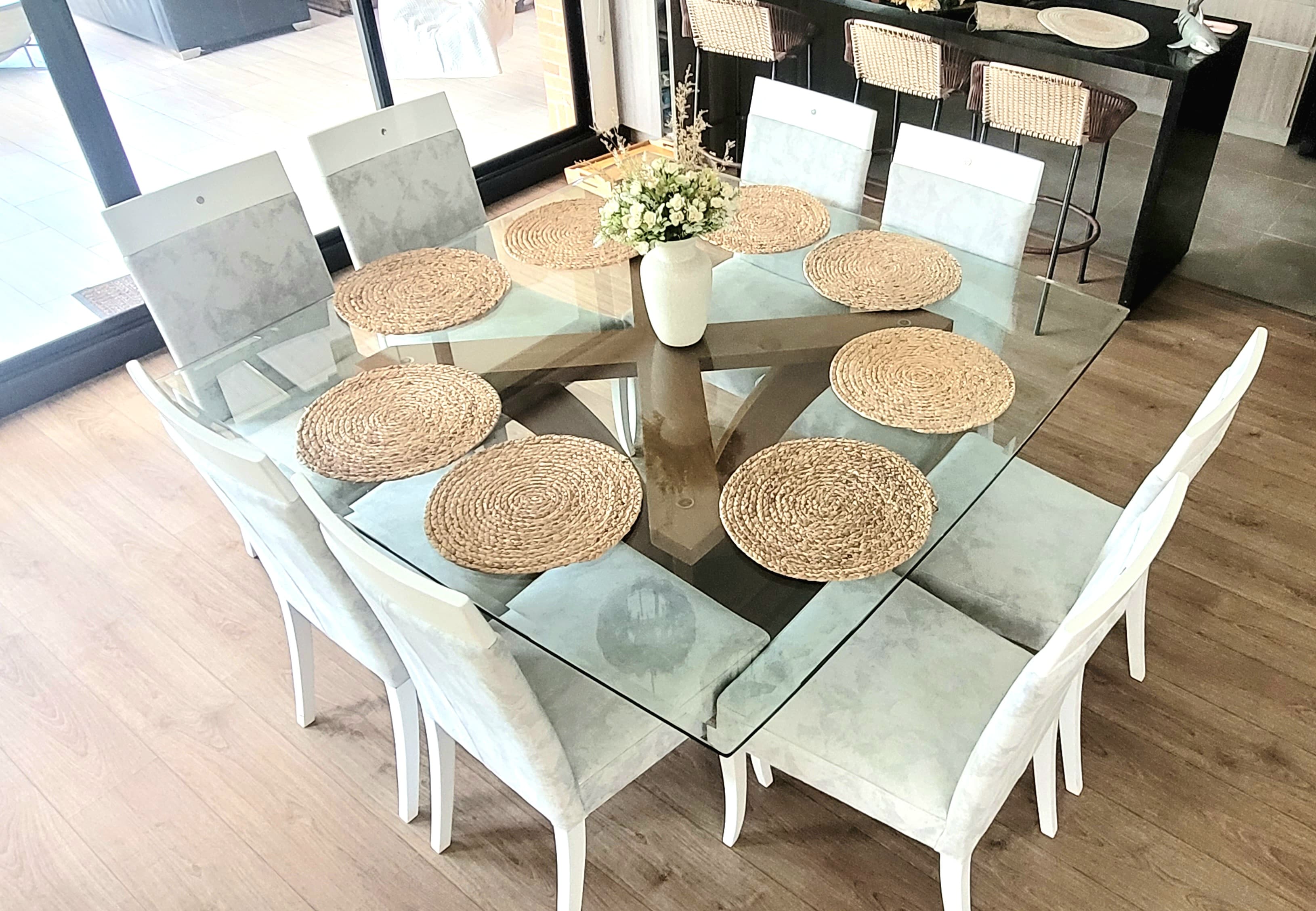 imagen de producto Comedor de vidrio templado de 8 puestos