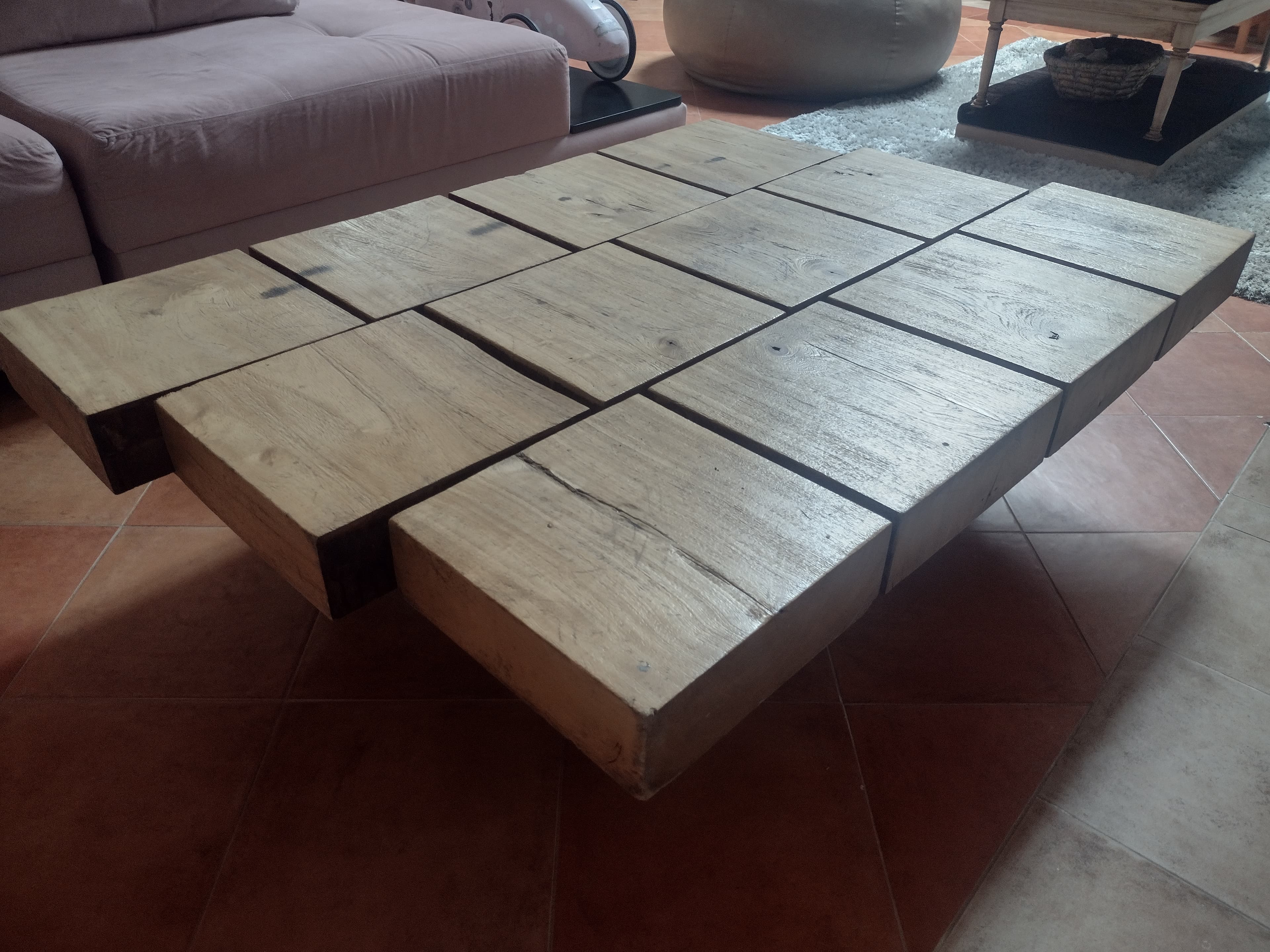 imagen de producto Mesa de centro de cubos de madera 