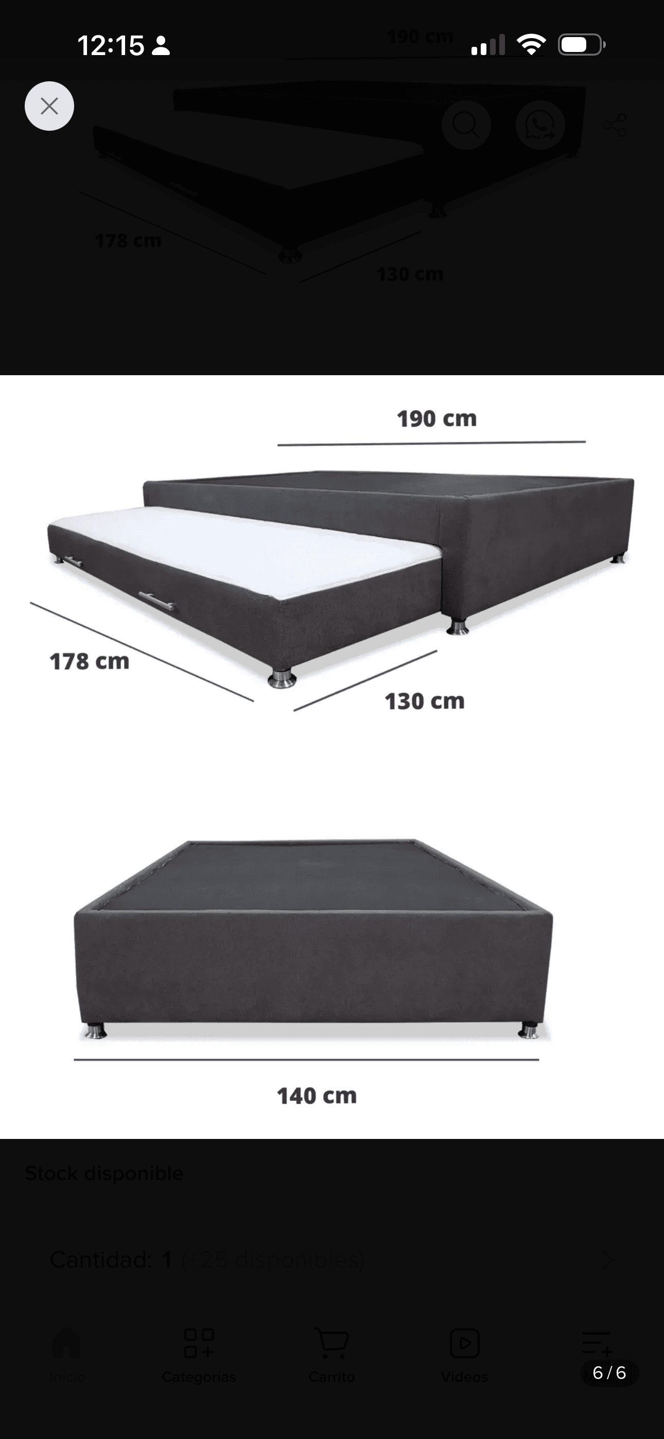 imagen de producto Cama tarima nido dobla + cama auxiliar