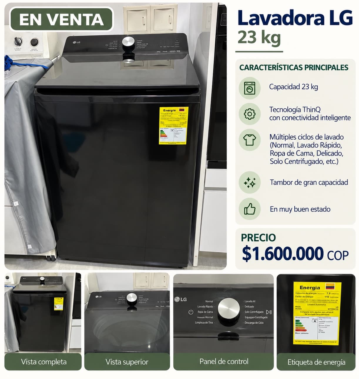 imagen de producto Lavadora LG 23kg- negociable