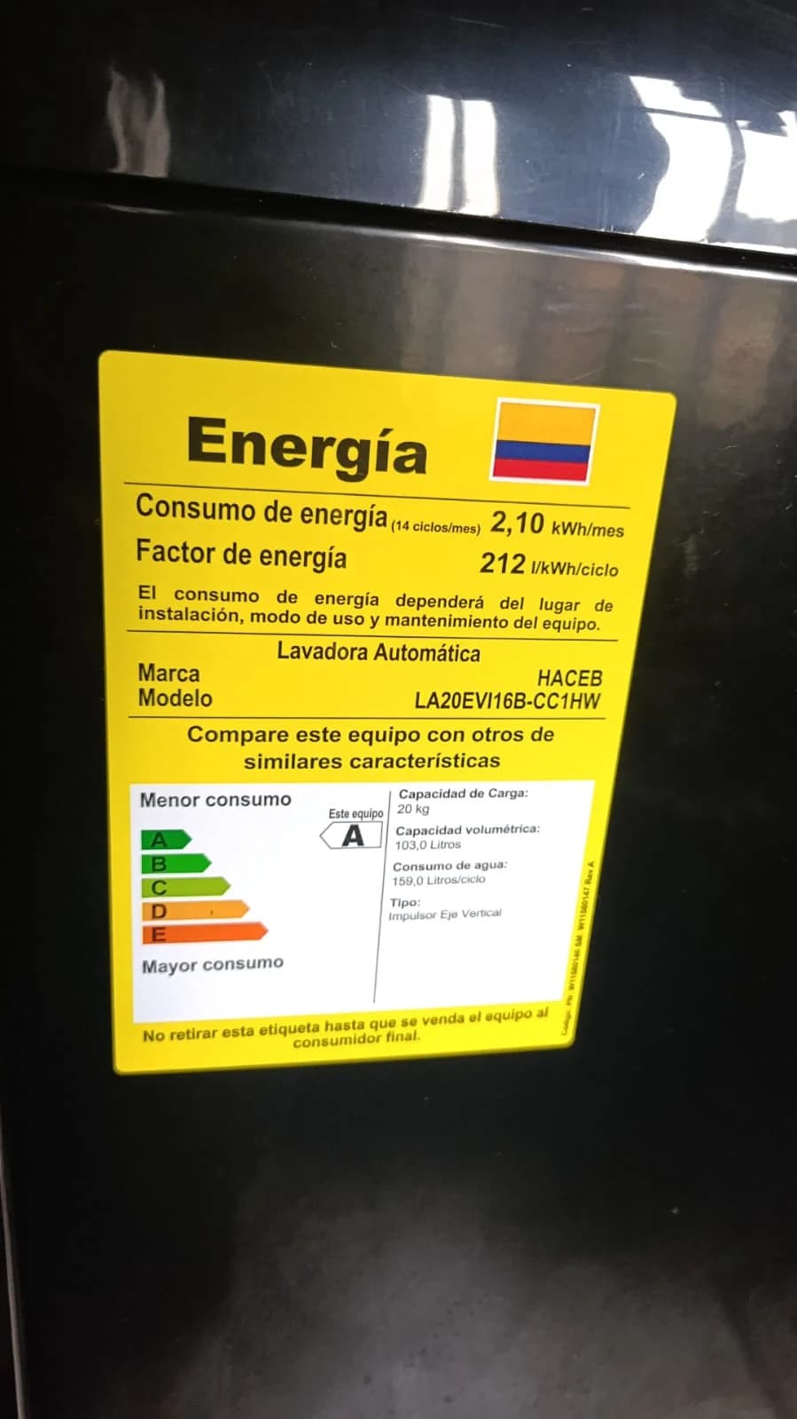 imagen de producto Lavadora negra automática