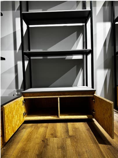 imagen de producto exhibidor con 5 entrepaños y Cajon Infer
