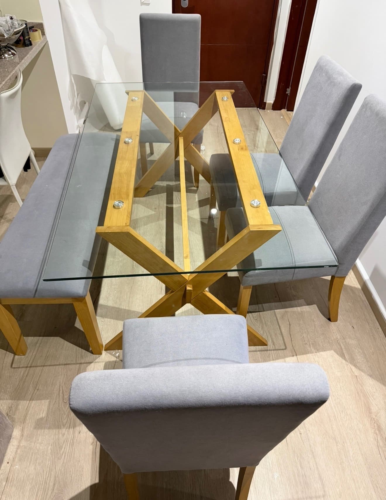 imagen de producto COMEDOR MADERA VIDRIO, EXCELENTE ESTADO