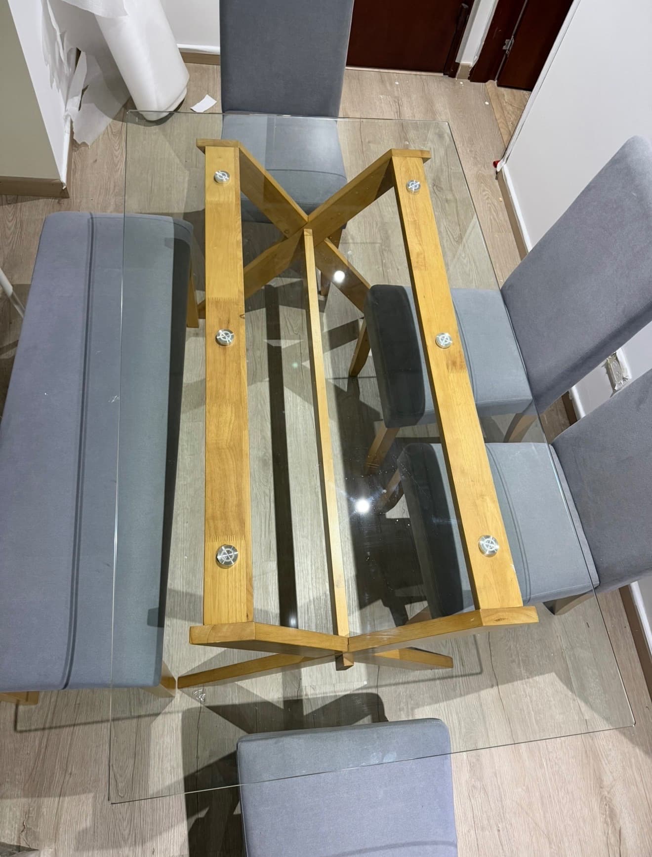 imagen de producto COMEDOR MADERA VIDRIO, EXCELENTE ESTADO