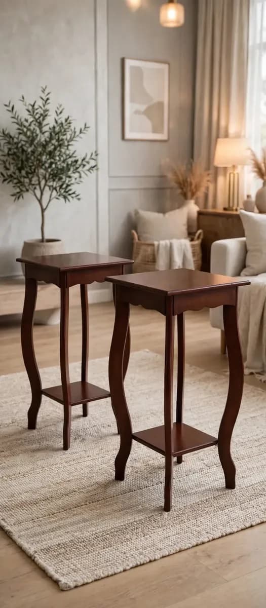 imagen de producto Mesa Columna Cuadrada Auxiliar Madera Wengue