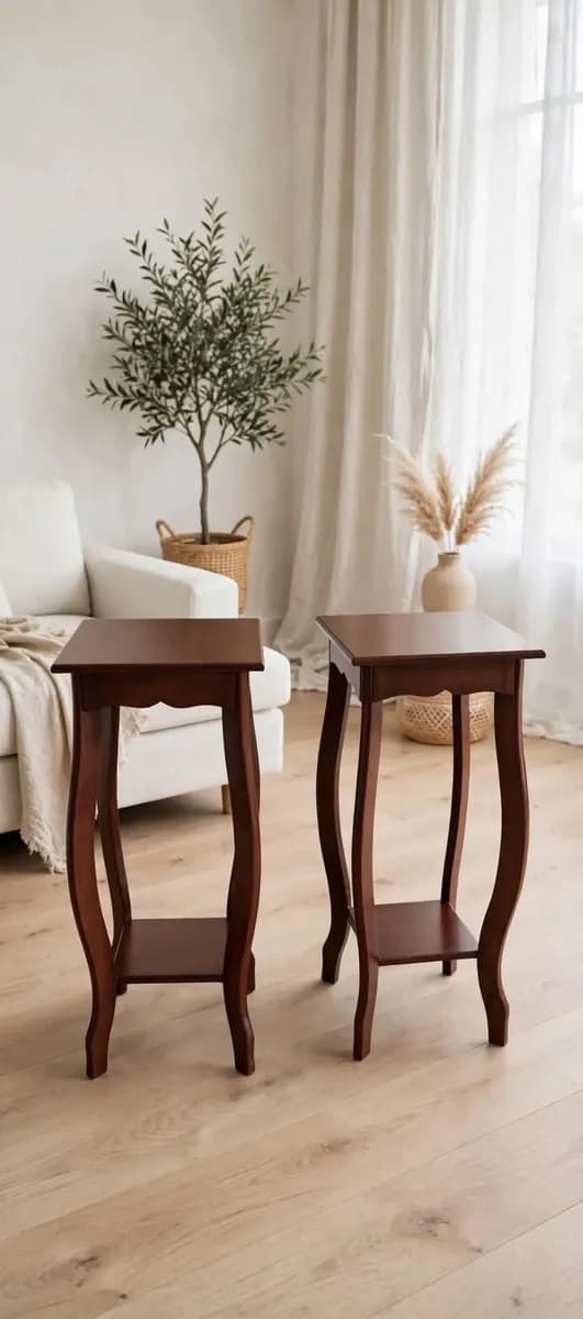 imagen de producto Mesa Columna Cuadrada Auxiliar Madera Wengue